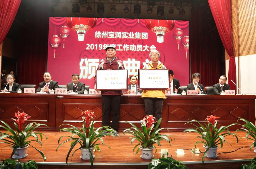 9U在线2019年度工作动员大会---集团公司领导为先进单位和先进个人代表颁奖